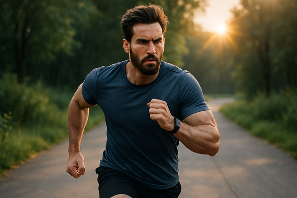 Uomo in forma che si allena